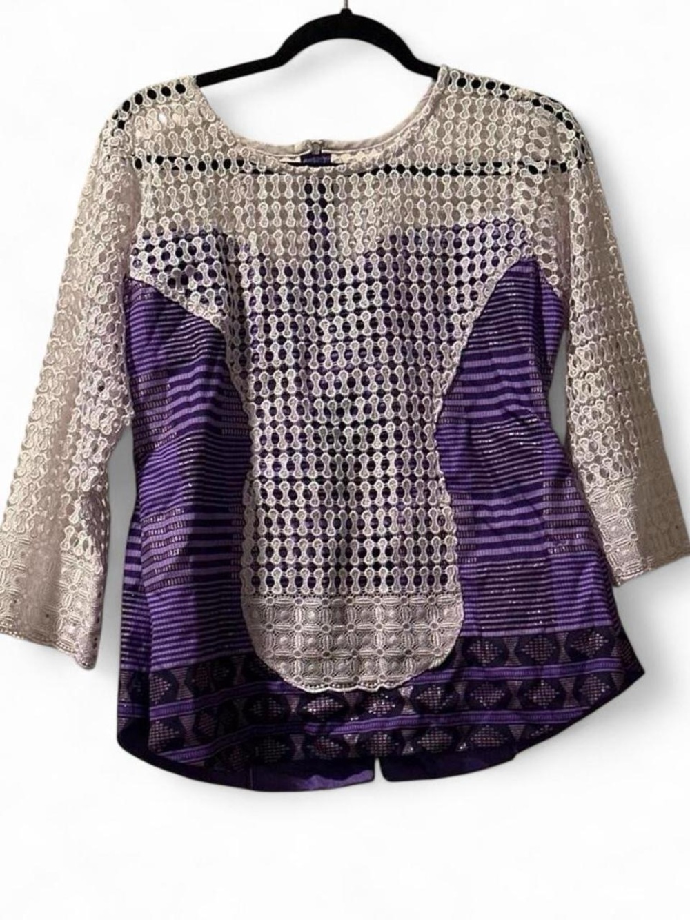 Women’s Purple Lace Overlay Top